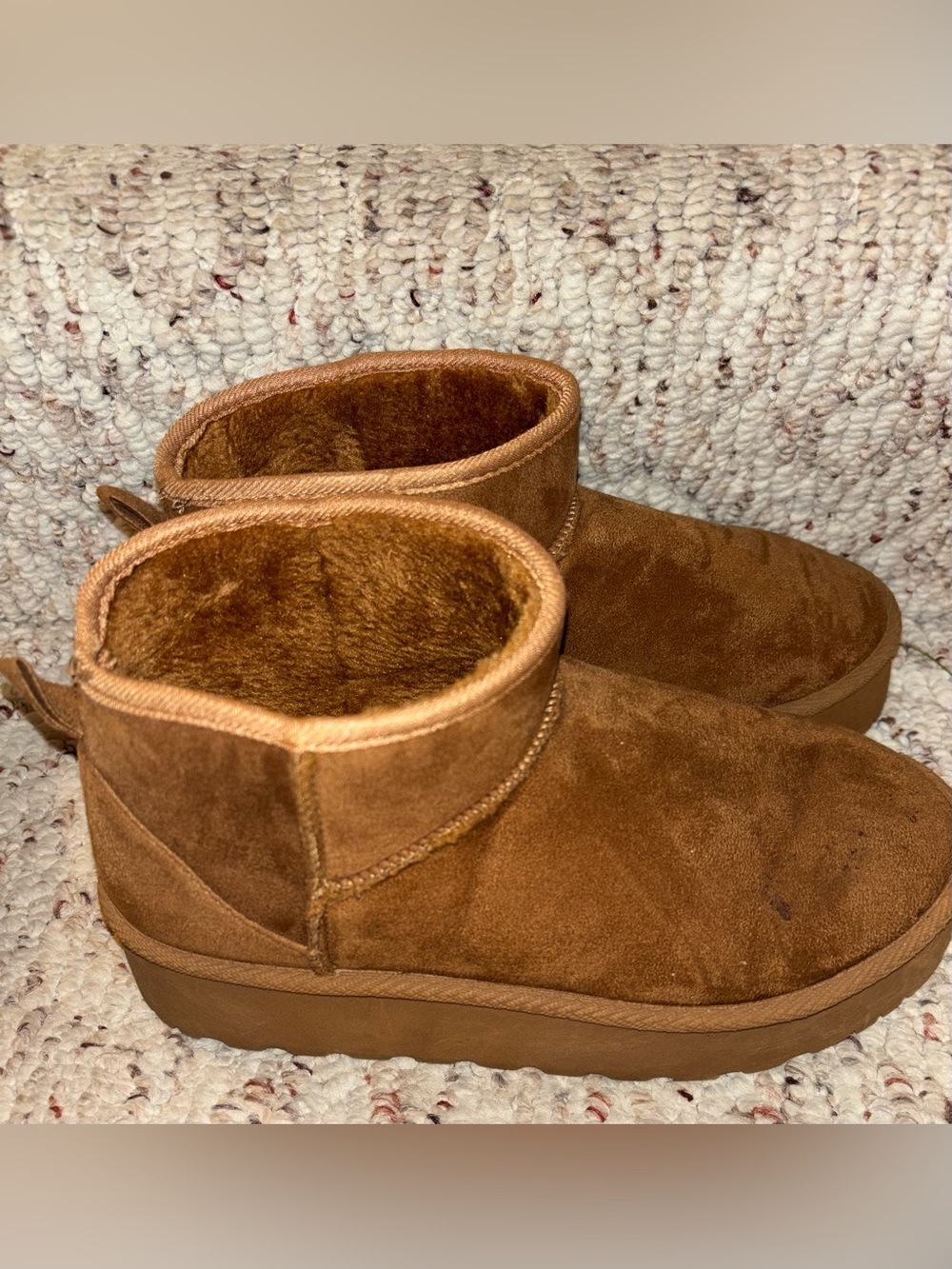 Charlotte Russe Suede Ankle Boots in Warm Brown
